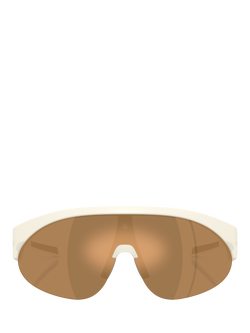 Moncler ME8019U Men's Wrap Sunglasses, Opal White/Mirror Brown - view 2, Opal White/Mirror Brown