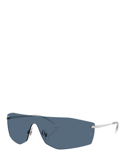 Ray-Ban RB3781 Men's Alix Irregular Sunglasses, Silver/Blue