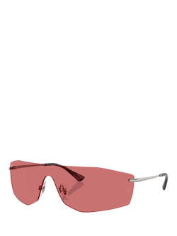 Ray-Ban RB3781 Men's Alix Rectangular Sunglasses, Gunmetal/Red, Gunmetal/Red