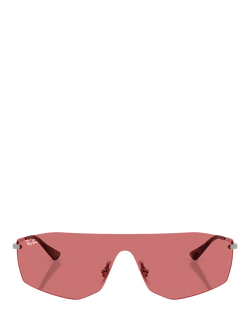 Ray-Ban RB3781 Men's Alix Rectangular Sunglasses, Gunmetal/Red - view 2, Gunmetal/Red