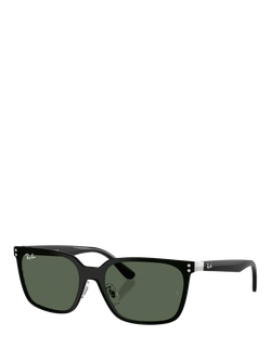 Ray-Ban RB3784D Unisex Square Sunglasses, Black/Dark Green