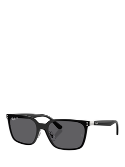 Ray-Ban RB3784D Unisex Polarised Square Sunglasses, Black, Black