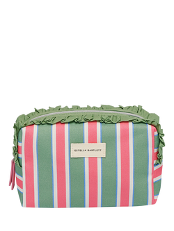 Estella Bartlett Ruffle Wash Bag, Green Multi Stripe, Green Multi  Stripe
