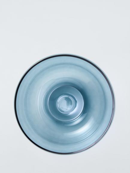 John Lewis Lule Glass Bowl, Blue - view 2, Blue