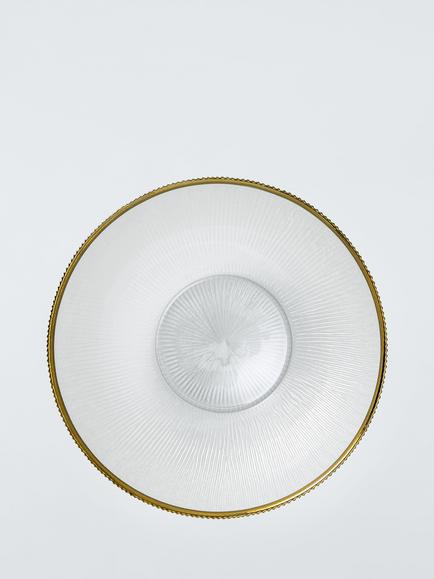 John Lewis Gold Rim Glass Salad Bowl, 20cm, Clear/Gold - view 2, Gold Rim