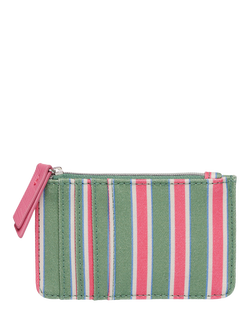 Estella Bartlett Zipped Card Purse, Green Multi Stripe - view 2, Green Multi  Stripe