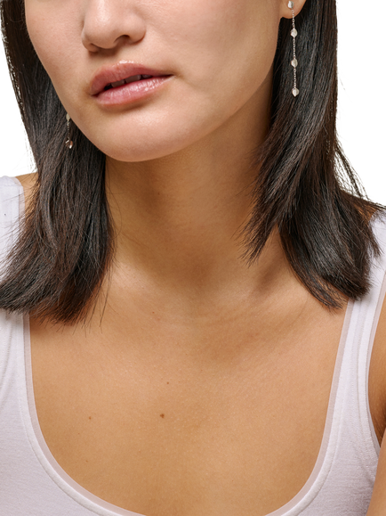 ENAMEL Copenhagen Talia Drop Chain Earrings, Sterling Silver - view 2, Sterling Silver