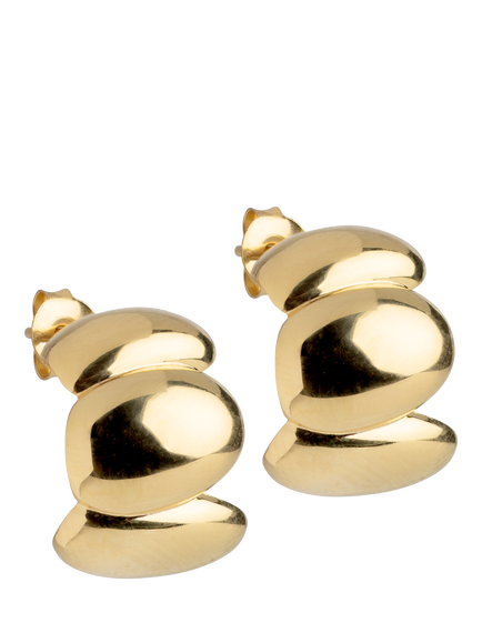 ENAMEL Copenhagen Melia Chunky Sculpted Earrings, Yellow Gold, Yellow Gold