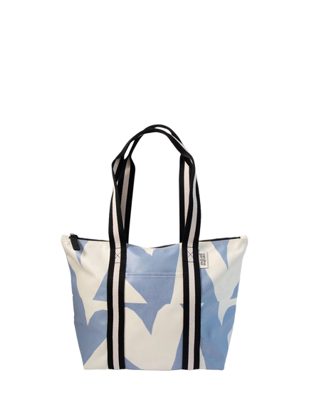 Caroline Gardner Checkmate Hearts Coated Cotton Canvas Overnight Bag, Blue, Blue