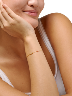 ENAMEL Copenhagen Nara Chain Bracelet, Yellow Gold Coral - view 2, Yellow Gold Coral