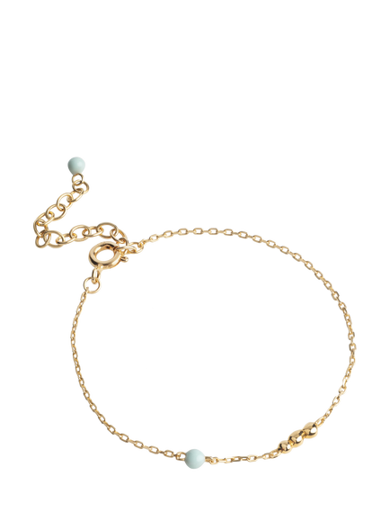 ENAMEL Copenhagen Nara Bead Bracelet, Yellow Gold Mint, Yellow Gold Mint