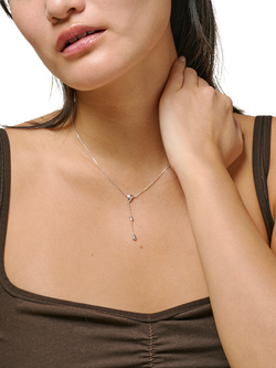ENAMEL Copenhagen Talia Y Drop Pendant Necklace, Sterling Silver - view 2, Sterling Silver
