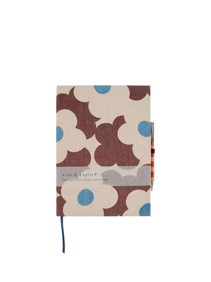 Caroline Gardner Flower Notebook and Pen, Wine, Wine
