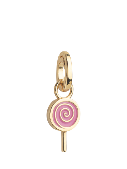 ENAMEL Copenhagen Lovely Lollipop Charm, Yellow Gold Pink, Yellow Gold Pink
