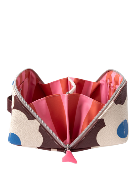 Caroline Gardner Flower Wash Bag, Wine - view 2, Wine