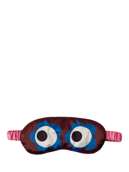 Caroline Gardner Floral Satin Eye Mask, Wine/Blue, Wine/Blue