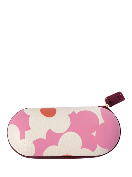 Caroline Gardner Flower Zipped Glasses Case, Pink, Pink