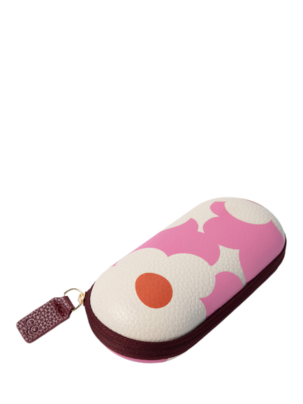 Caroline Gardner Flower Zipped Glasses Case, Pink - view 2, Pink
