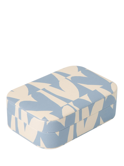 Caroline Gardner Hearts Jewellery Box, Blue, Blue