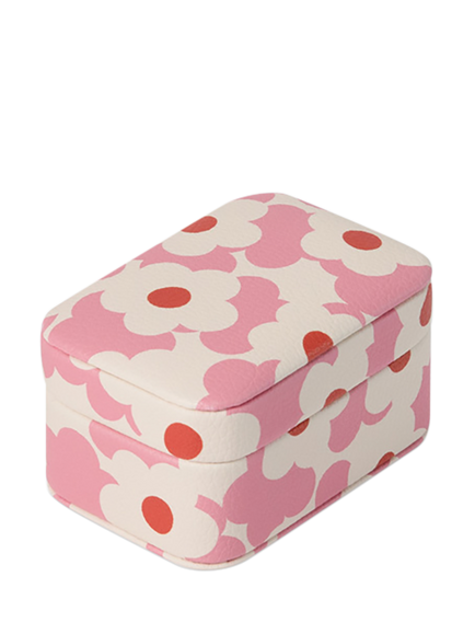 Caroline Gardner Flower Mini Jewellery Box, Pink/Orange, Pink/Orange