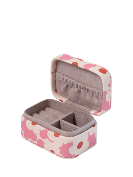 Caroline Gardner Flower Mini Jewellery Box, Pink/Orange - view 2, Pink/Orange