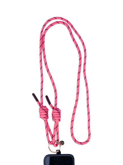 Caroline Gardner Long Phone Strap, Pink/Orange, Pink/Orange