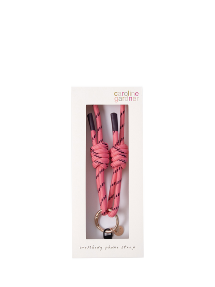 Caroline Gardner Long Phone Strap, Pink/Orange - view 2, Pink/Orange