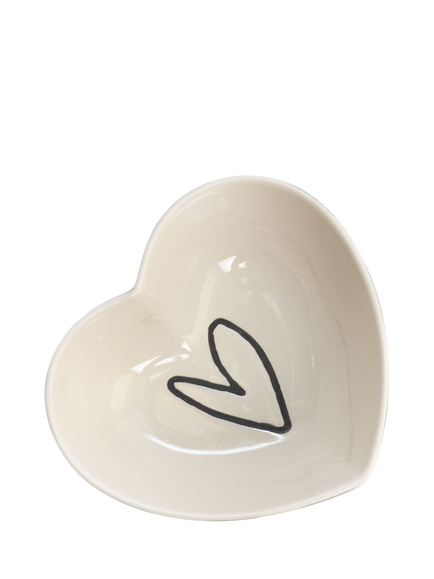 Caroline Gardner Stripe Heart Trinket Bowl, Lime/Light Pink - view 2, Lime/Light Pink