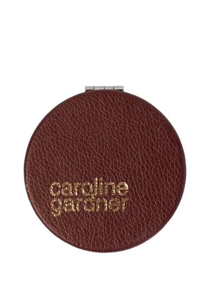 Caroline Gardner Flower Compact Mirror, Wine - view 2, Wine