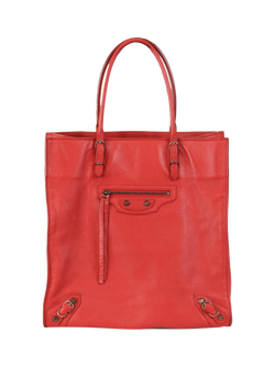 Pre-loved Balenciaga Papier Leather Tote Bag, Red, Red