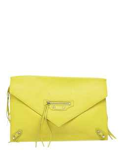 Pre-loved Balenciaga Paper Clutch Bag, Yellow, Yellow