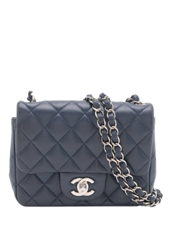 Pre-loved CHANEL 2016 Mini Lambskin Classic Single Flap Bag, Blue, Blue