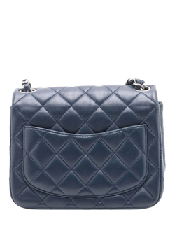 Pre-loved CHANEL 2016 Mini Lambskin Classic Single Flap Bag, Blue - view 2, Blue