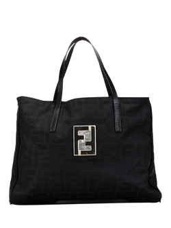 Pre-loved Fendi Zucca Nylon Tote Bag, Black, Black