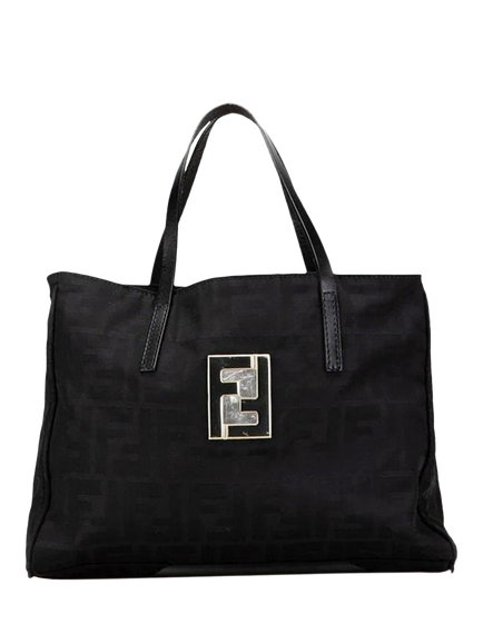 Pre-loved Fendi Zucca Nylon Tote Bag, Black, Black
