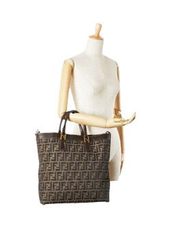 Pre-loved Fendi FF Zucca Tote Bag, Brown - view 2, Brown