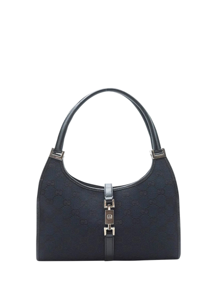 Pre-loved GUCCI Jackie Canvas and Leather Bag, Black, Black