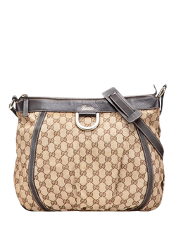 Pre-loved GUCCI Abbey GG Canvas Shoulder Bag, Brown, Brown