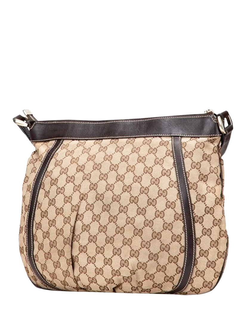 Pre-loved GUCCI Abbey GG Canvas Shoulder Bag, Brown