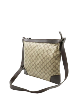 Pre-loved GUCCI GG Supreme Canvas and Leather Shoulder Bag, Brown - view 2, Brown