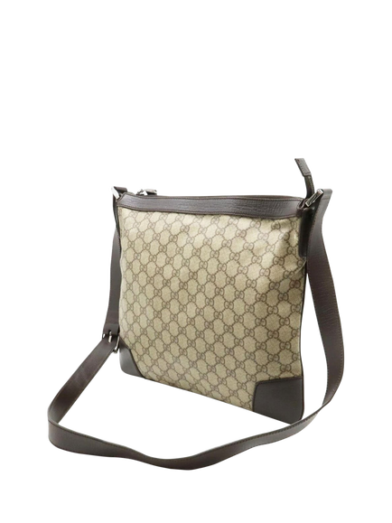 Pre-loved GUCCI GG Supreme Canvas and Leather Shoulder Bag, Brown - view 2, Brown