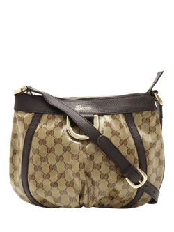 Pre-loved GUCCI GG Canvas Coated Shoulder Bag, Brown, Brown