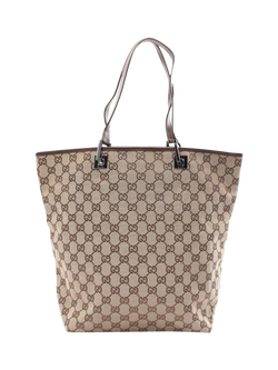 Pre-loved GUCCI GG Canvas Tote Bag, Brown, Brown