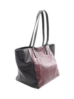 Pre-loved Prada Leather Colourblock Tote Bag, Burgundy - view 2, Burgundy