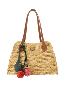 Dune London Devotedly Relaxed Raffia Tote Bag, Natural, Natural
