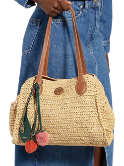Dune London Devotedly Relaxed Raffia Tote Bag, Natural - view 2, Natural