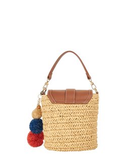 Dune London Dimple Raffia Crossbody Bag, Natural - view 2, Natural