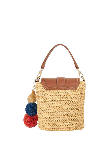 Dune London Dimple Raffia Crossbody Bag, Natural - view 2, Natural