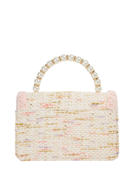 Dune London Blooms Rattan Grab Bag, Brown/Pink - view 2, Brown/Pink