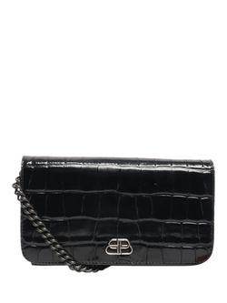 Pre-loved Balenciaga Wallet On Chain Bag, Black, Black